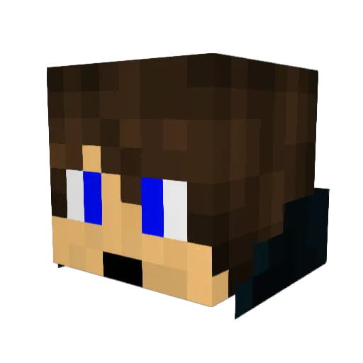 Kitlero Minecraft avatar head, 3D render