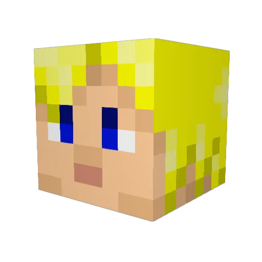 Kitna Minecraft avatar head, 3D render