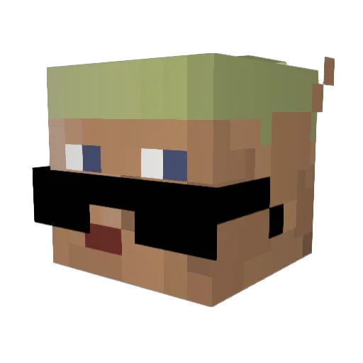 Kito Minecraft avatar head, 3D render