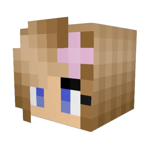 Kitokuno Minecraft avatar head, 3D render