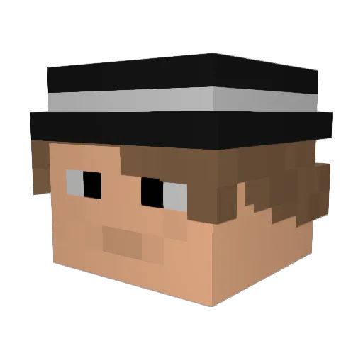 Kitoniyochek Minecraft avatar head, 3D render
