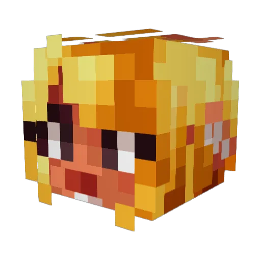 Kitorkal Minecraft avatar head, 3D render