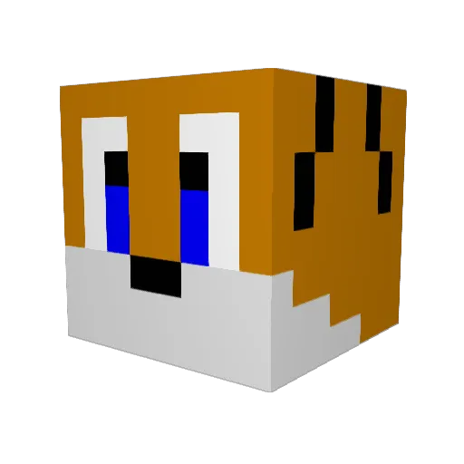 Kitpack Minecraft avatar head, 3D render