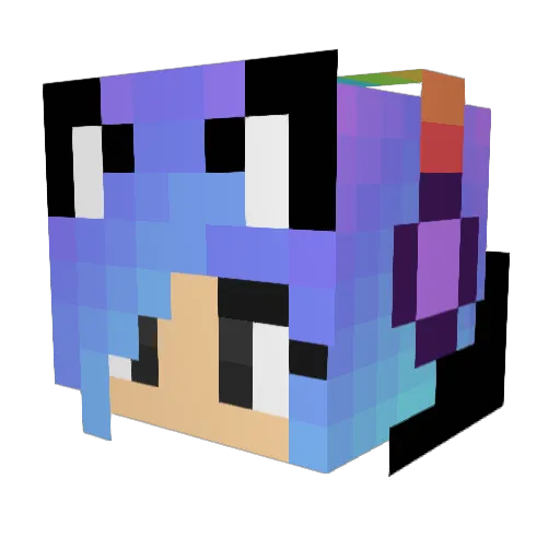 Kitsen01 Minecraft avatar head, 3D render