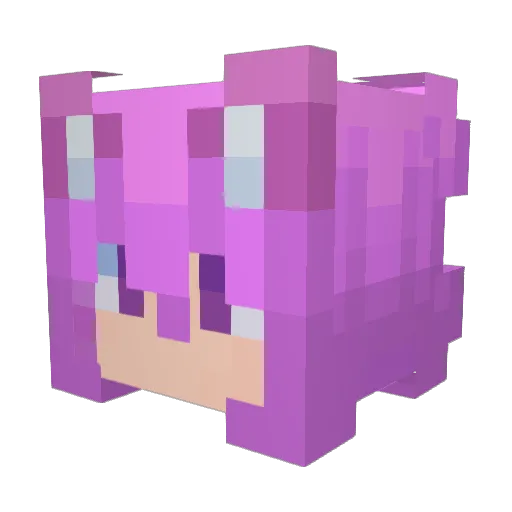 Kitseris Minecraft avatar head, 3D render