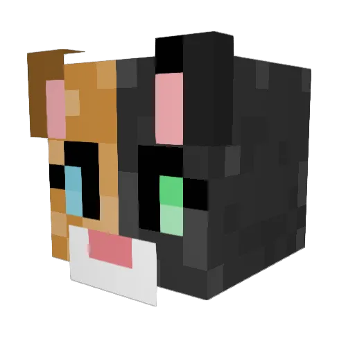 KitsieCat Minecraft avatar head, 3D render