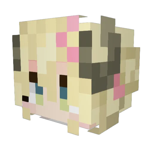 Kitsky Minecraft avatar head, 3D render