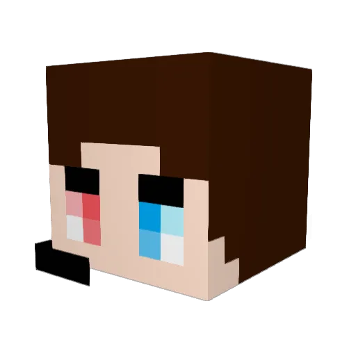 Kitsu238 Minecraft avatar head, 3D render
