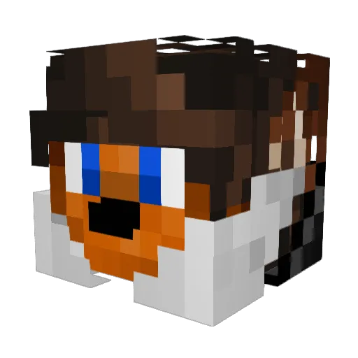KitsuNeshKaa Minecraft avatar head, 3D render