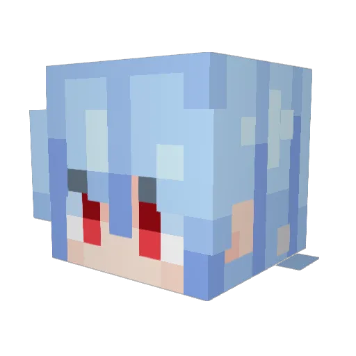 KitsuVR Minecraft avatar head, 3D render