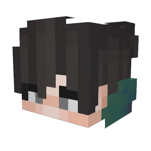Kitsuiro Minecraft avatar head, 3D render