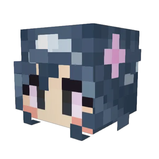 Kitsunami_ Minecraft avatar head, 3D render