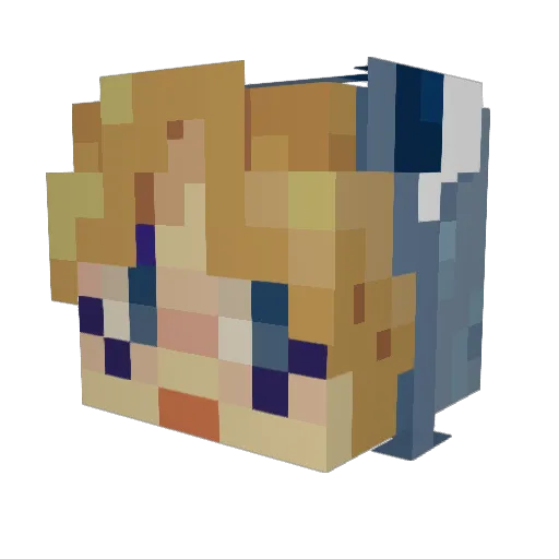 KitsuneBite Minecraft avatar head, 3D render