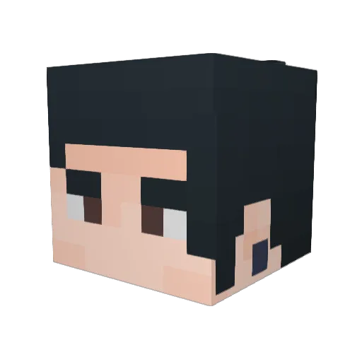 KitsuneByakko Minecraft avatar head, 3D render