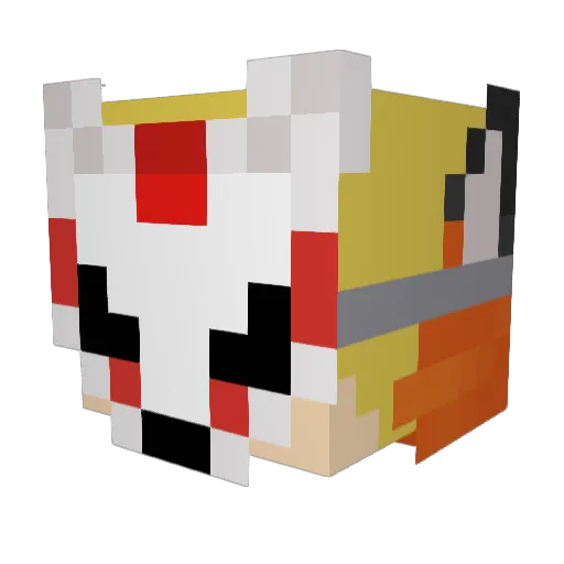 KitsuneMaru_ Minecraft avatar head, 3D render