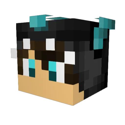 Kitsune_25 Minecraft avatar head, 3D render