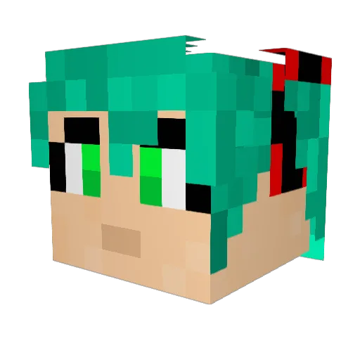 Kitsune_Fira Minecraft avatar head, 3D render