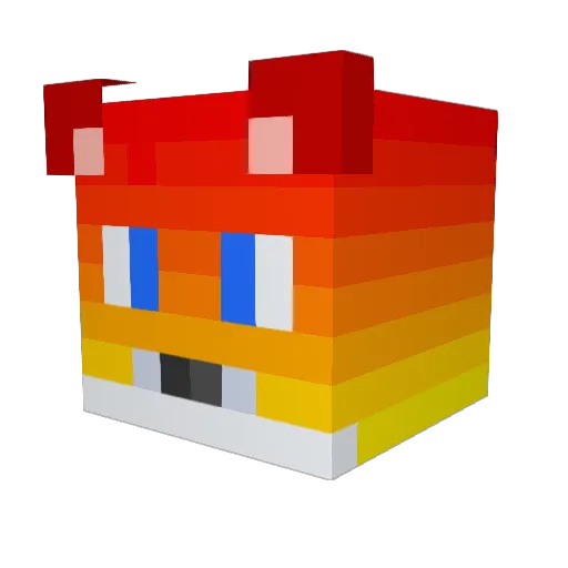 Kitsune_Ninja Minecraft avatar head, 3D render
