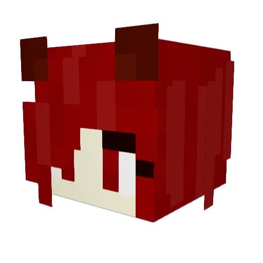 Kitsunix Minecraft avatar head, 3D render