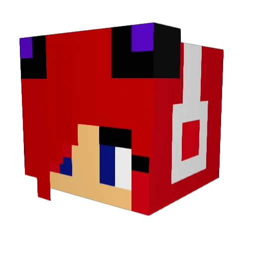 Kitsunkai Minecraft avatar head, 3D render