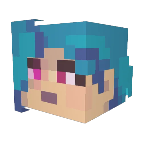 KittCaster Minecraft avatar head, 3D render