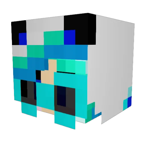 Kittacatta Minecraft avatar head, 3D render