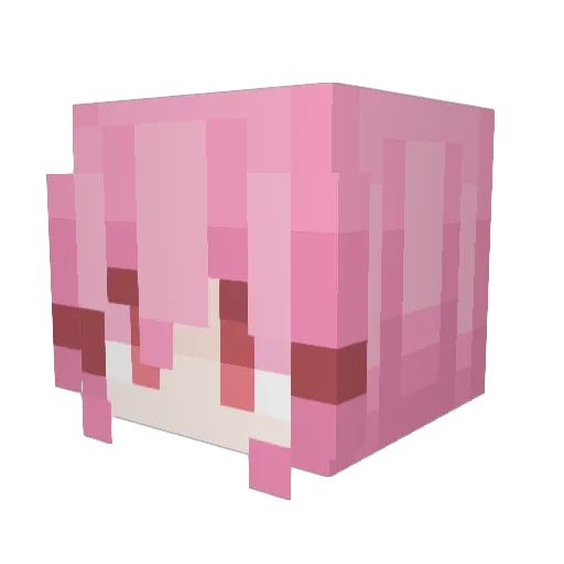 Kittcn_ Minecraft avatar head, 3D render