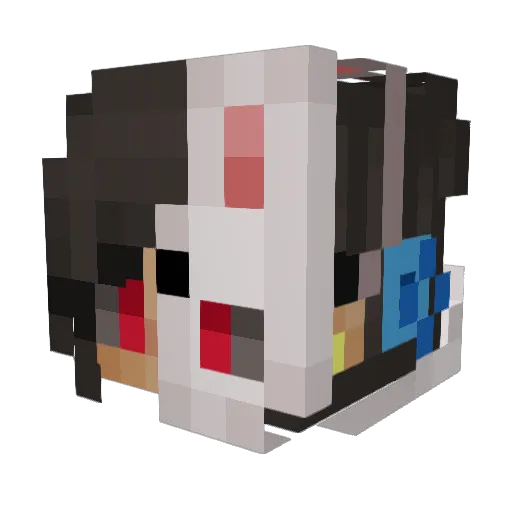 Kitten2u Minecraft avatar head, 3D render