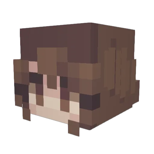KittenOnBook Minecraft avatar head, 3D render