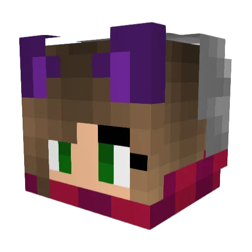 KittenPlayzMC Minecraft avatar head, 3D render