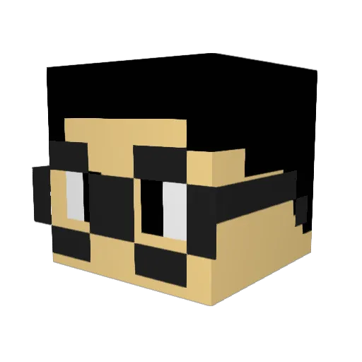 Kittencone Minecraft avatar head, 3D render