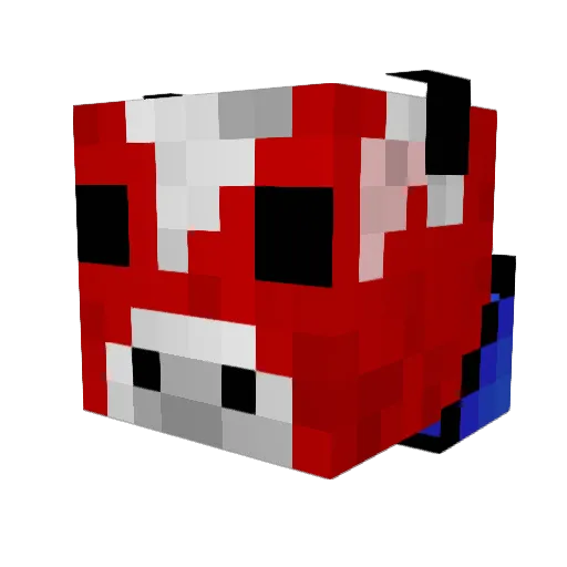 Kittentwins Minecraft avatar head, 3D render
