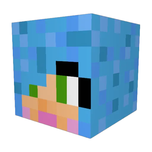 KittiChaos Minecraft avatar head, 3D render