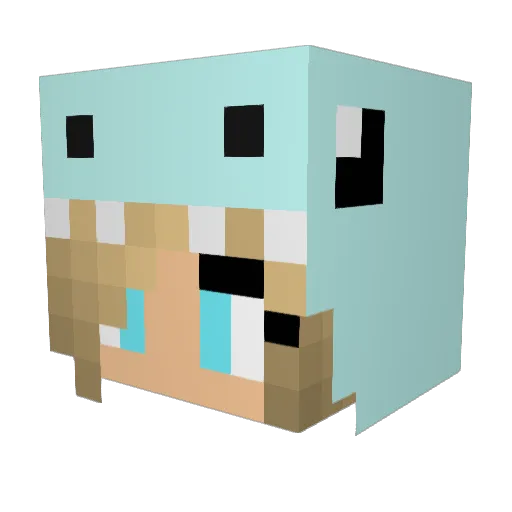 KittiKate Minecraft avatar head, 3D render