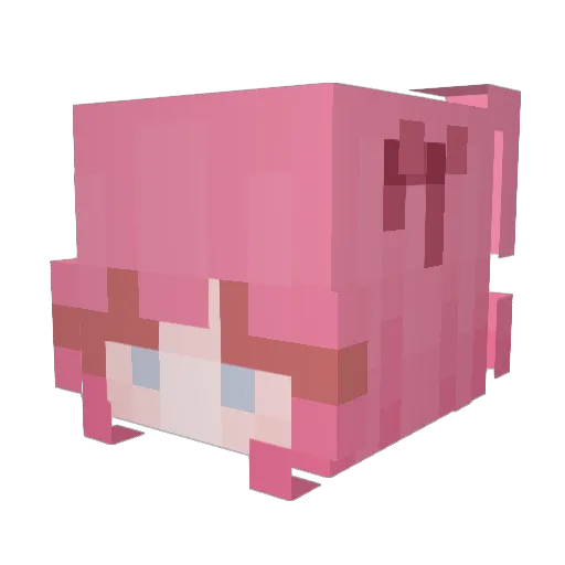 Kitticita Minecraft avatar head, 3D render