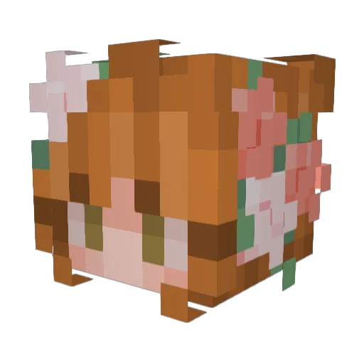 KittieMinnie Minecraft avatar head, 3D render