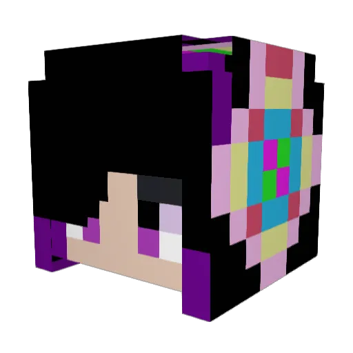 KittiePrincessX Minecraft avatar head, 3D render