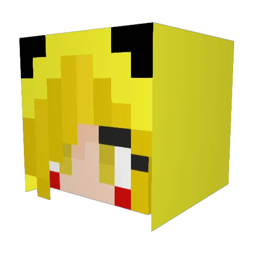 Kittiilynn Minecraft avatar head, 3D render