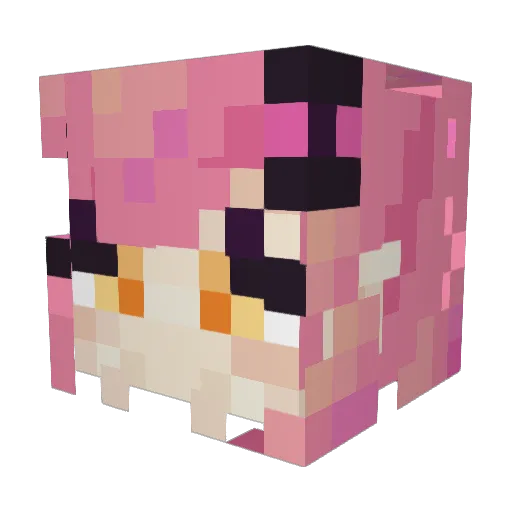 Kittoti Minecraft avatar head, 3D render