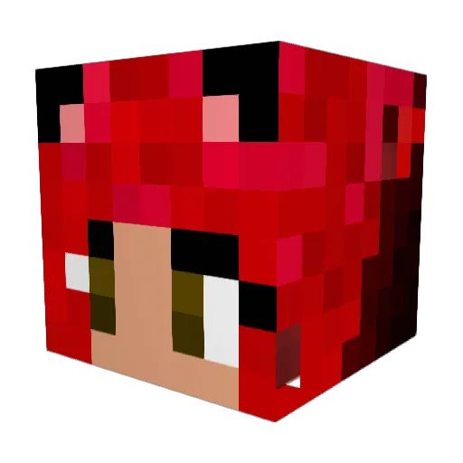 KitttyChan Minecraft avatar head, 3D render