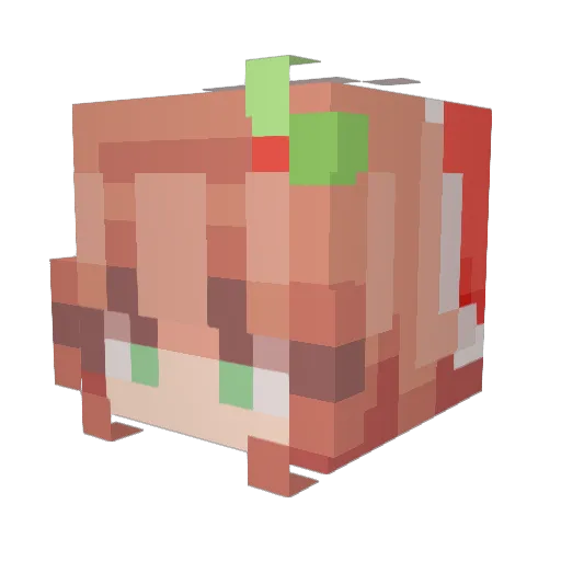 Kitty666x Minecraft avatar head, 3D render