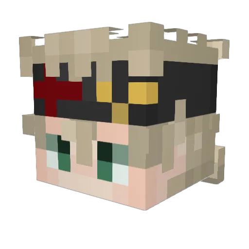KittyBeefCake Minecraft avatar head, 3D render