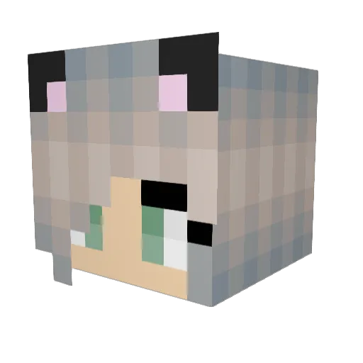 KittyCatDIY Minecraft avatar head, 3D render