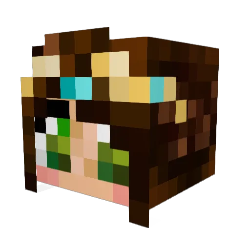 KittyCation Minecraft avatar head, 3D render