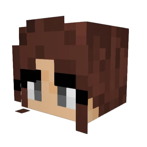 KittyClaus Minecraft avatar head, 3D render