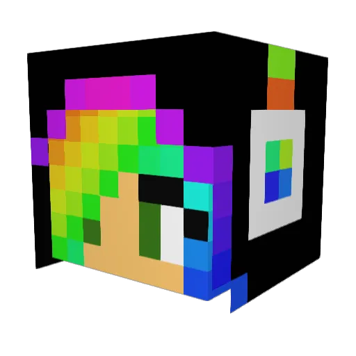KittyCub Minecraft avatar head, 3D render