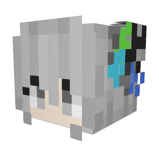 KittyEclaire Minecraft avatar head, 3D render