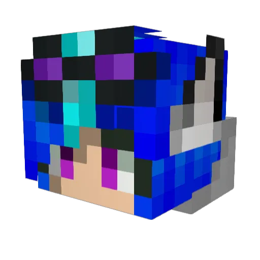 KittyFurryCat Minecraft avatar head, 3D render