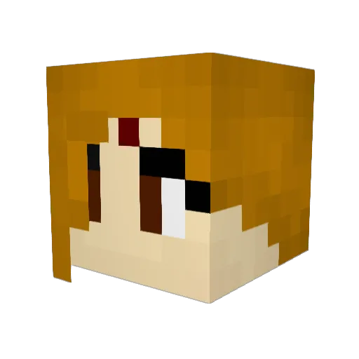 KittyGame Minecraft avatar head, 3D render