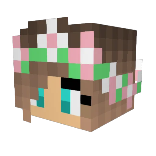 KittyGaming47 Minecraft avatar head, 3D render